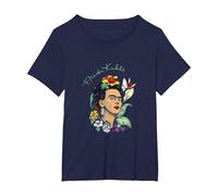 Frida Kahlo Selva Retrato Arte Gráfico Femininsm PAPL248 Camiseta, Mujer Tallas Grandes, Azul Marino, 2XL Grande