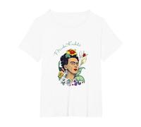 Frida Kahlo Selva Retrato Arte Gráfico Femininsm PAPL248 Camiseta, Mujer Tallas Grandes, Blanco, 4XL Grande