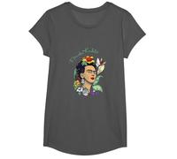 Frida Kahlo Selva Retrato Arte Gráfico Femininsm PAPL248 Camiseta, Niñas, Asfalto, XS