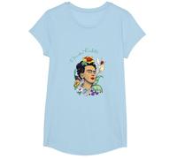 Frida Kahlo Selva Retrato Arte Gráfico Femininsm PAPL248 Camiseta, Niñas, Azul Bebé, L