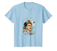 Frida Kahlo Selva Retrato Arte Gráfico Femininsm PAPL248 Camiseta, Niños, Azul Bebé, 2 años