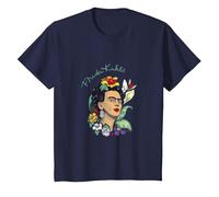 Frida Kahlo Selva Retrato Arte Gráfico Femininsm PAPL248 Camiseta, Niños, Azul Marino, 2 años