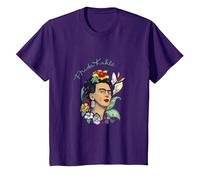 Frida Kahlo Selva Retrato Arte Gráfico Femininsm PAPL248 Camiseta, Niños, Morado, 2 años