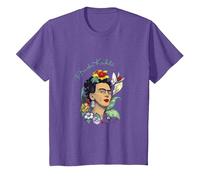 Frida Kahlo Selva Retrato Arte Gráfico Femininsm PAPL248 Camiseta, Niños, Morado Jaspeado, 2 años