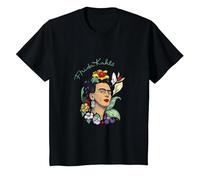 Frida Kahlo Selva Retrato Arte Gráfico Femininsm PAPL248 Camiseta, Niños, Negro, 2 años