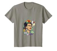 Frida Kahlo Selva Retrato Arte Gráfico Femininsm PAPL248 Camiseta, Niños, Pizarra, 2 años