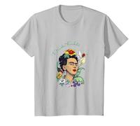 Frida Kahlo Selva Retrato Arte Gráfico Femininsm PAPL248 Camiseta, Niños, Plata, 2 años