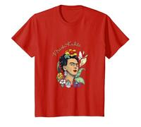 Frida Kahlo Selva Retrato Arte Gráfico Femininsm PAPL248 Camiseta, Niños, Rojo, 6 años