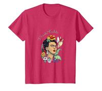Frida Kahlo Selva Retrato Arte Gráfico Femininsm PAPL248 Camiseta, Niños, Rojo Jaspeado, 2 años