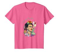 Frida Kahlo Selva Retrato Arte Gráfico Femininsm PAPL248 Camiseta, Niños, Rosa Jaspeado, 2 años