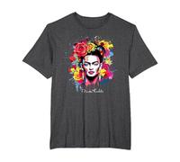 Frida Kahlo - Variedad de artículos Camiseta, Hombre Tallas Grandes, Jaspeado Oscuro, 5X Alto