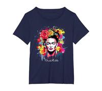 Frida Kahlo - Variedad de artículos Camiseta, Mujer Tallas Grandes, Azul Marino, 1XL Grande