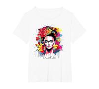 Frida Kahlo - Variedad de artículos Camiseta, Mujer Tallas Grandes, Blanco, 1XL Grande