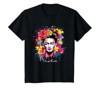 Frida Kahlo - Variedad de artículos Camiseta, Niños, Negro, 10 años
