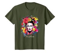 Frida Kahlo - Variedad de artículos Camiseta, Niños, Verde Oliva, 2 años