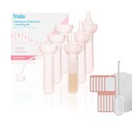 Frida Mom Colostrum - Juego de recolección de leche materna para recoger, almacenar y alimentar la leche materna, incluye 6 recolectores de calostro, 6 etiquetas, cepillo de limpieza, paño y estuche