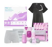 Frida Mom Kit de trabajo de parto, parto y posparto: todo en uno + artículos esenciales posparto: almohadillas de maternidad, biberón, calcetines para mamá, bata de lactancia, bragas desechables con