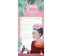 Frida Planer 2027: Collagen und Porträts der mexikanischen Malerin in einem Jahres-Wandkalender. Wand-Terminplaner 2027. Format 21 x 45 cm