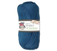 Frida's 1242 - Ovillo de lana de algodón egipcio, 50 g, 43 colores (azul medio)