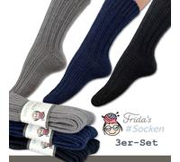 Frida's Calcetines 3er-Set # Azul Gris Talla 40-45 Tejido de Punto Lana Merino