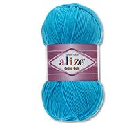 Frida's Wollhaus Alize 100 g Cotton Gold lana estiva hilo de algodón Amigurumi 65 colores (16 | azul océano)