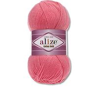 Frida's Wollhaus Alize 100 g Cotton Gold Lana Lana de Verano Hilo Algodón Amigurumi 65 Colores (33 | Rosa Caramelo)