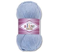 Frida's Wollhaus Alize 100 g Cotton Gold lana lana de verano hilo algodón Amigurumi 65 colores (40 | azul claro)