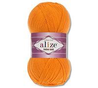 Frida's Wollhaus Alize 100 g Cotton Gold Lana Lana de Verano Hilo Algodón Amigurumi 65 Colores (83 | Calabaza)