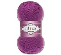 Frida's Wollhaus Alize 100 g Cotton Gold lana, lana de verano, hilo de algodón Amigurumi 65 colores (122 | ciruela)