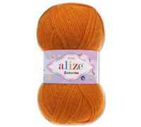 Frida's Wollhaus Alize 100 g Sekerim Bebe Babygarn Lana para Tejer y Ganchillo, Acrílico, 43 Colores (037 | Naranja)