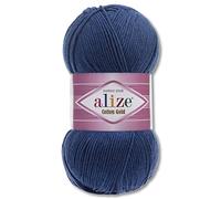 Frida's Wollhaus Alize Cotton Gold Lana de verano 100 g Algodón Amigurumi 65 colores (279 | Azul noche)