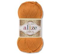 Frida's Wollhaus Alize Diva - Lana para tejer de microfibra, 100 g, 64 colores (120 | zanahoria)