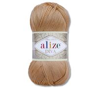Frida's Wollhaus Alize Diva Lana para tejer y ganchillo en microfibra - 100 g - 64 colores (369 - Caramelo)