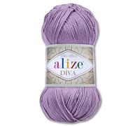 Frida's Wollhaus Alize Diva - Ovillo de lana de 100 g, en microfibra, 64 colores (622 | Violeta)