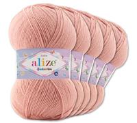 Frida's Wollhaus Alize Sekerim Bebe Baby - Ovillo de lana para tejer ganchillo acrílico, 100 g, 43 colores (161 | rosa oscuro)