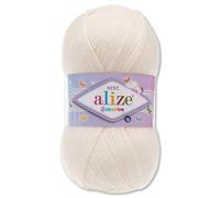 Frida's Wollhaus Alize Sekerim Bebe Ovillo de lana para bebé para tejer ganchillo, acrílico, 100 g, 43 colores (062 | crema clara)