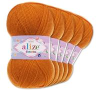 Frida's Wollhaus Alize Sekerim Bebe Ovillo de lana para tejer ganchillo acrílico, 100 g, 43 colores (037 | naranja)