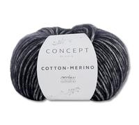 Frida's Wollhaus Concept by Katia 50 g Hilo de Cadena de Algodón-Merino Lana para Ganchillo y Punto 23 Colores (108 | Negro)