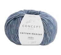 Frida's Wollhaus Concept by Katia 50 g Hilo Kettengarn de algodón-merino para ganchillo y punto, 23 colores (115 | Jeans)