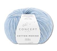 Frida's Wollhaus Concept by Katia - Ovillo de lana Cotton-Merino, 50 g, para tejer, 23 colores (131 | azul claro)