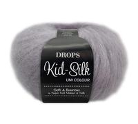 Frida's Wollhaus Drops 25 g Kid-Silk Mohair & Seda Encaje Hilo de Encaje Mullido 47 Colores (09 | Lavanda Clara)