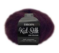 Frida's Wollhaus Drops 25 g Kid-Silk Mohair & Seda Encaje Hilo de Encaje Mullido 47 Colores (16 | Lila Oscuro)