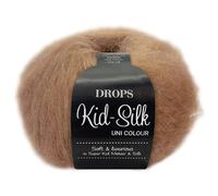 Frida's Wollhaus Drops 25 g Kid-Silk Mohair & Seda Encaje Hilo de Encaje Mullido 47 Colores (42 | Almendra)
