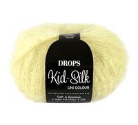 Frida's Wollhaus Drops 25 g Kid-Silk Mohair Seda Encaje Hilo de Lana Hilo para Tejer Ganchillo 57 Colores (52 | Limonada)