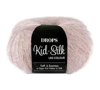 Frida's Wollhaus Drops 25 g Kid-Silk Mohair Seda Hilo de Encaje Lana Hilo para Tejer Ganchillo 57 Colores (63 | Rosa Polvo)