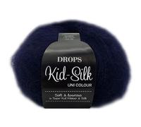 Frida's Wollhaus Drops 25 g Kid-Silk Mohair & Seda Hilo para encaje Pelo suave 47 colores (28 | Azul marino)