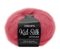 Frida's Wollhaus Drops 25 g Kid-Silk Mohair & Seda Hilo para encaje Pelo suave 47 colores (32 | Frambuesa)