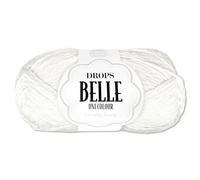 Frida's Wollhaus Drops 50 g Belle Lana Algodón Viscosa Lino Hilo para Bebé Verano Hilo para Tejer y Ganchillo 20 Colores (01 | Blanco)