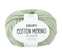 Frida's Wollhaus Drops 50 g de algodón merino superwash lana virgen de algodón Öko-Tex, hilo para tejer ganchillo (32, hielo de pistacho)