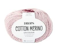 Frida's Wollhaus Drops 50 g de algodón merino superwash lana virgen de algodón Öko-Tex, hilo para tejer ganchillo (05, rosa polvo)